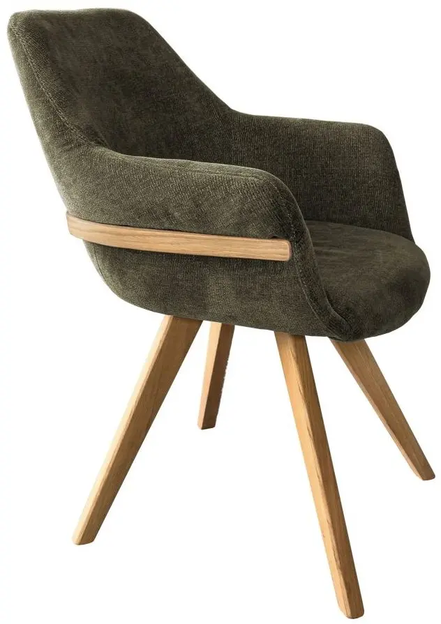 Armlehnstuhl ST-0720 grün Massivholzgestell