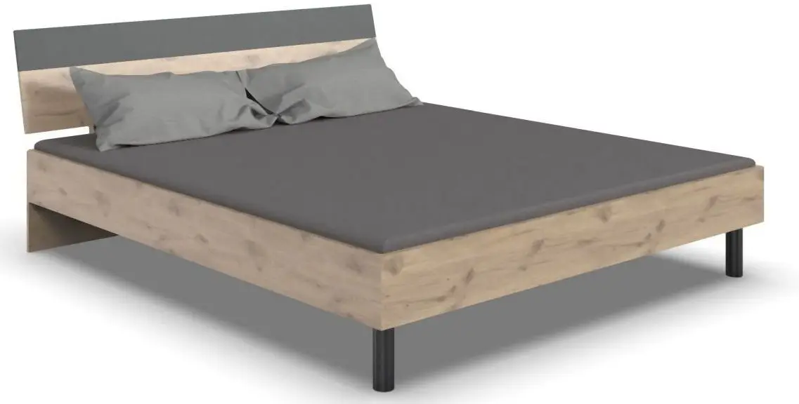 Futonbett Budapest 180 x 200 cm Viking Eiche/graphit