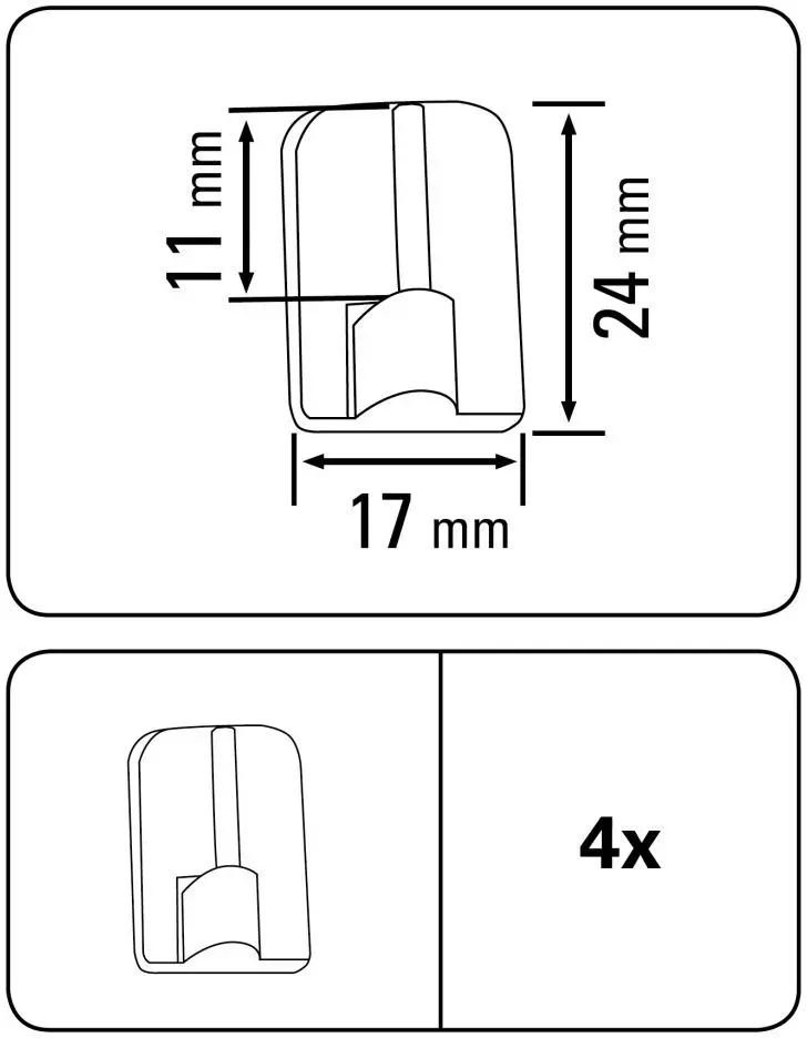 Klebehaken für Vitragenstangen