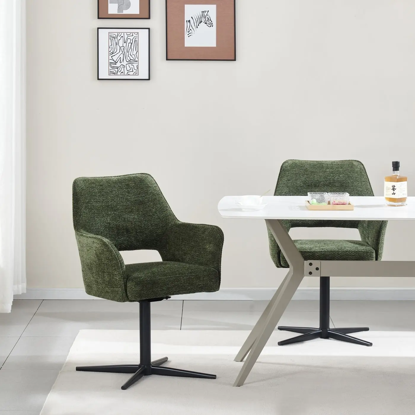 Armlehnstuhl Vidago olive drehbar