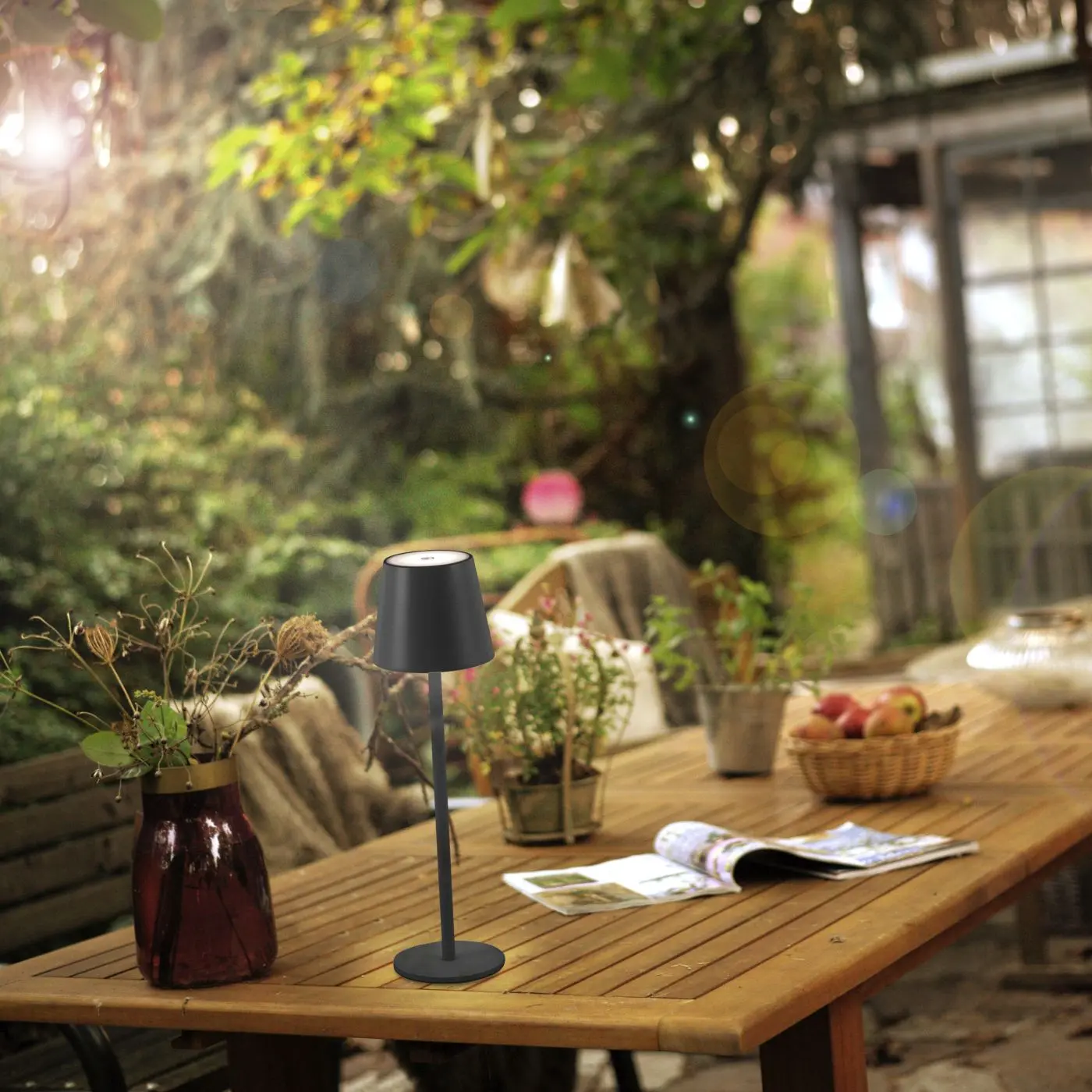 Outdoor Tischleuchte Euria schwarz