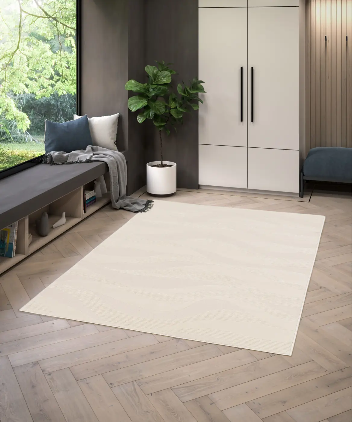 Teppich Brera 120 x 170 cm crème-elfenbein