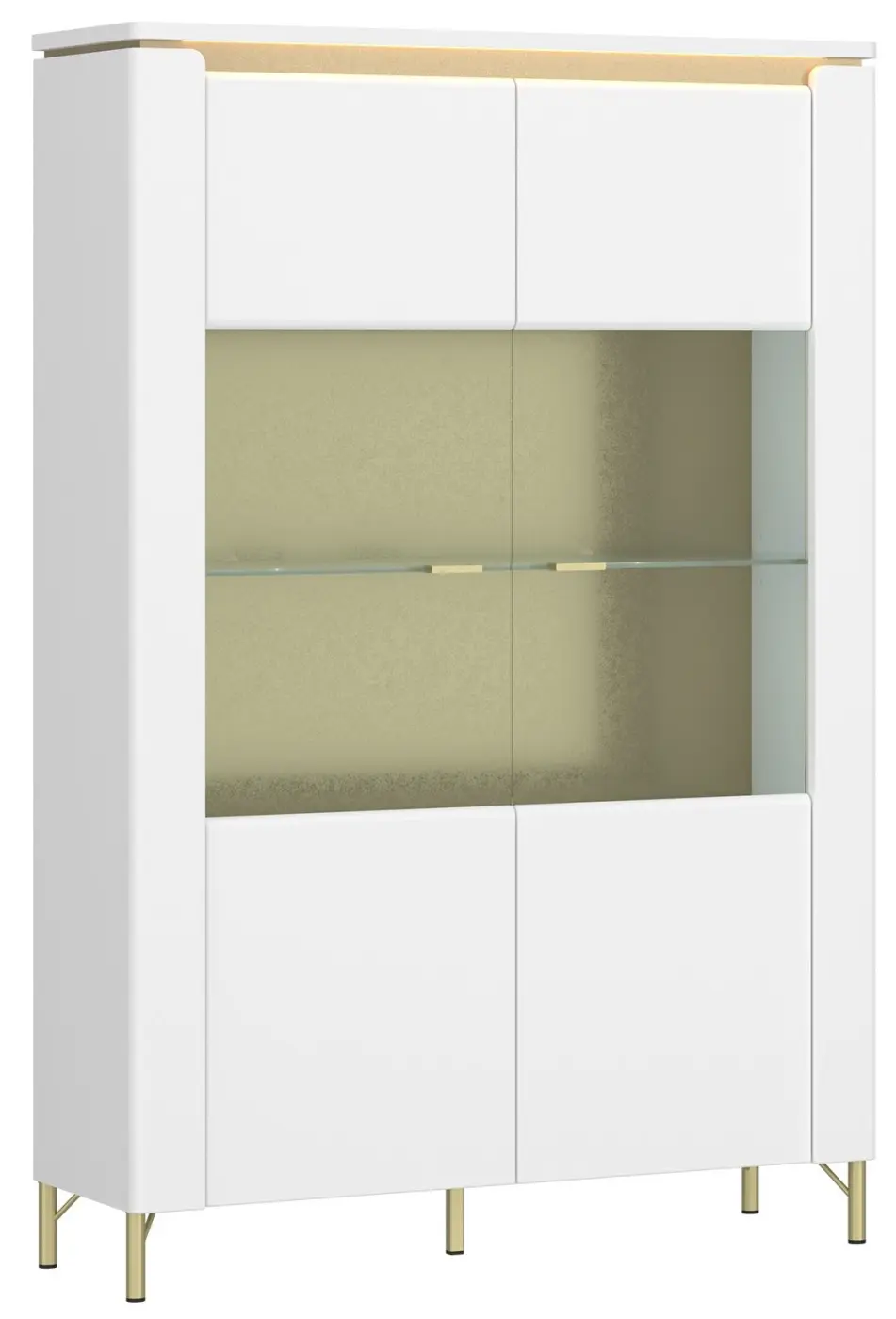 Highboard Lazio in Weiß / Gold