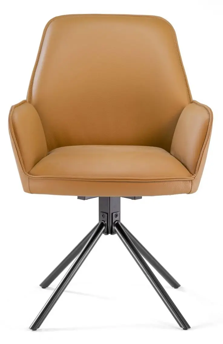 Armlehnstuhl Covelo Leder cognac drehbar