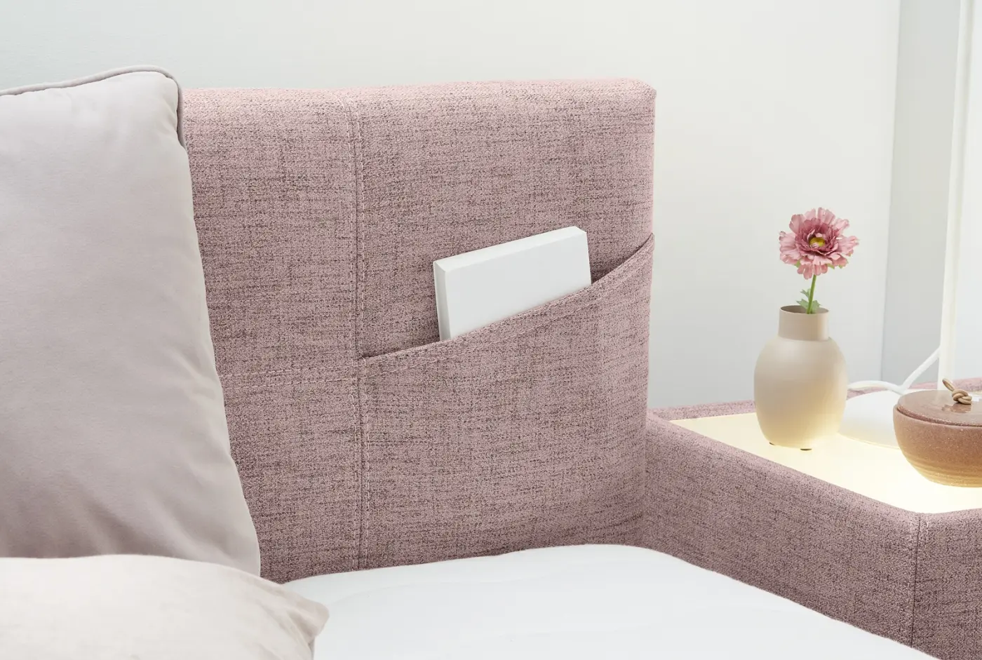 Boxspringbett Nora 140 x 200 cm rosa