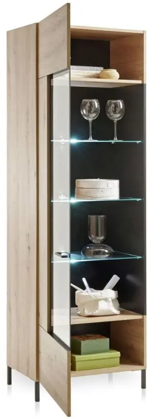 Vitrine Lucas schmal 65 x 193 x 42 cm