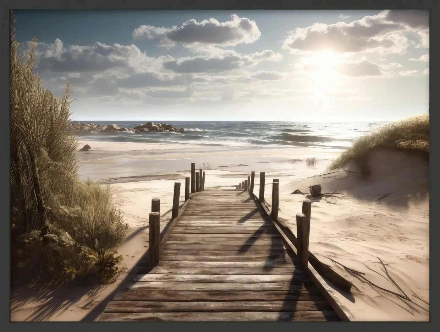 Glasbild Weg zum Meer
