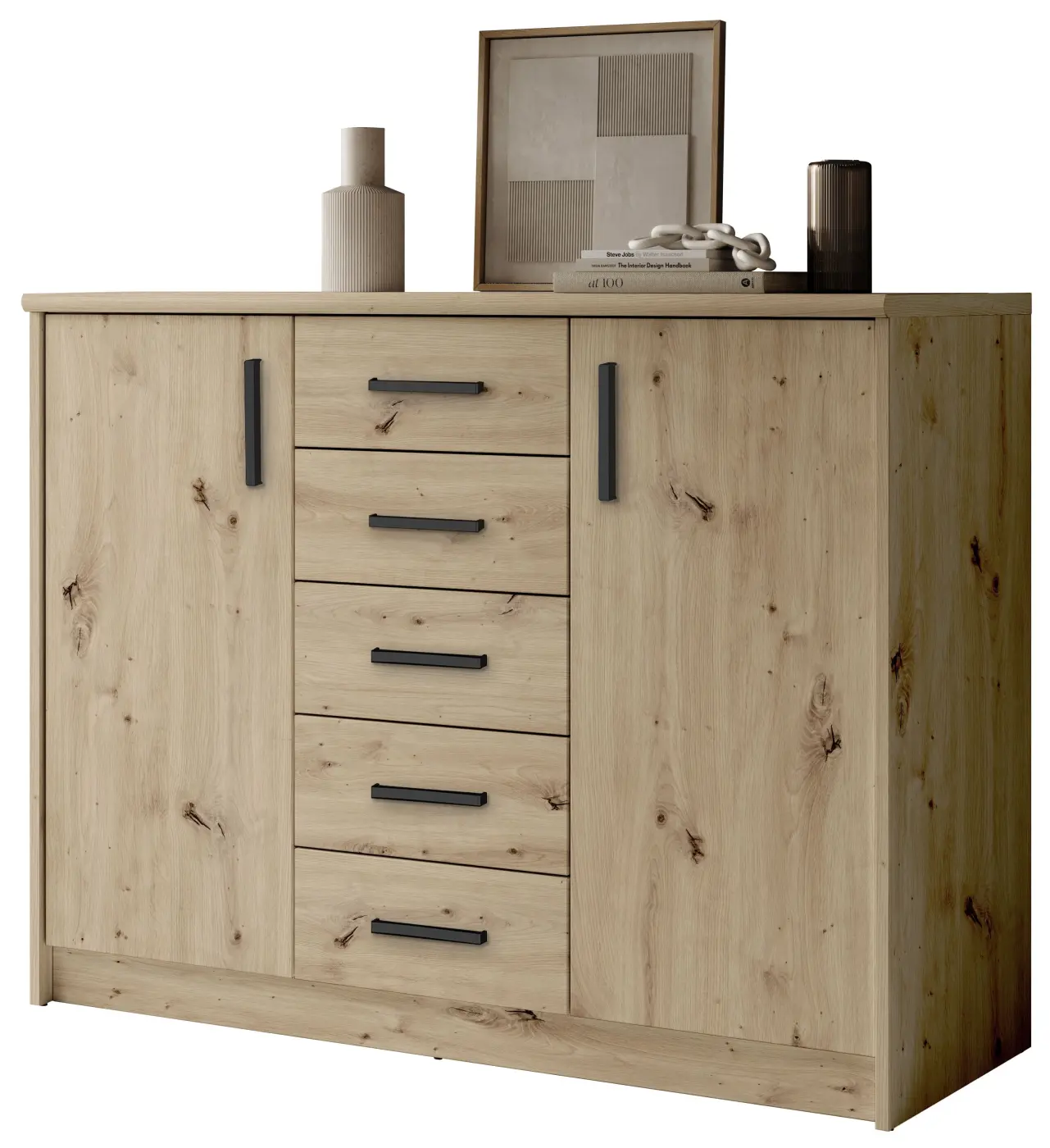 Kommode Nelly 5 Schubkästen Artisan Eiche