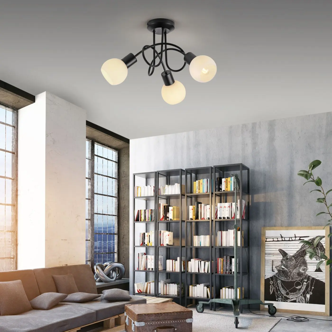 3er LED-Deckenleuchte