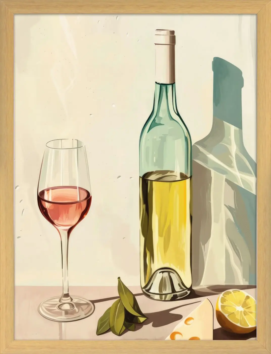 Kunstdruck-Set „Wine & Life“ 31 x 41 cm 