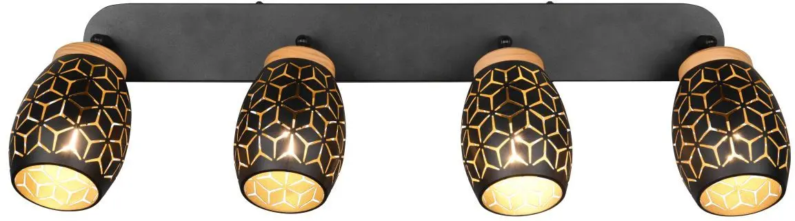 Balkenstrahler 4er Bidar 74 x 27 cm schwarz/gold Balkenstrahler 4er Bidar 74 x 27 cm schwarz/gold