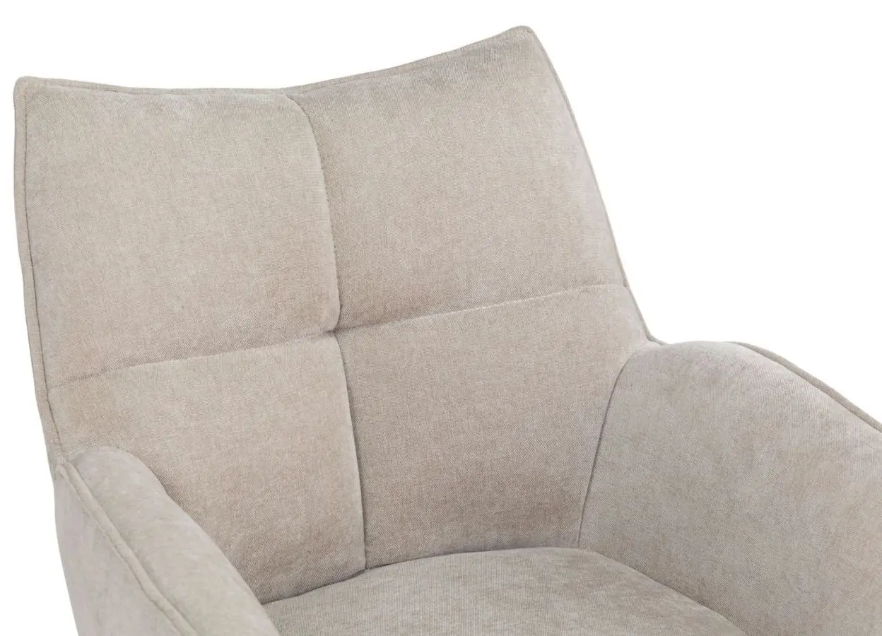 Armlehnstuhl Paxos beige Massivholzgestell drehbar