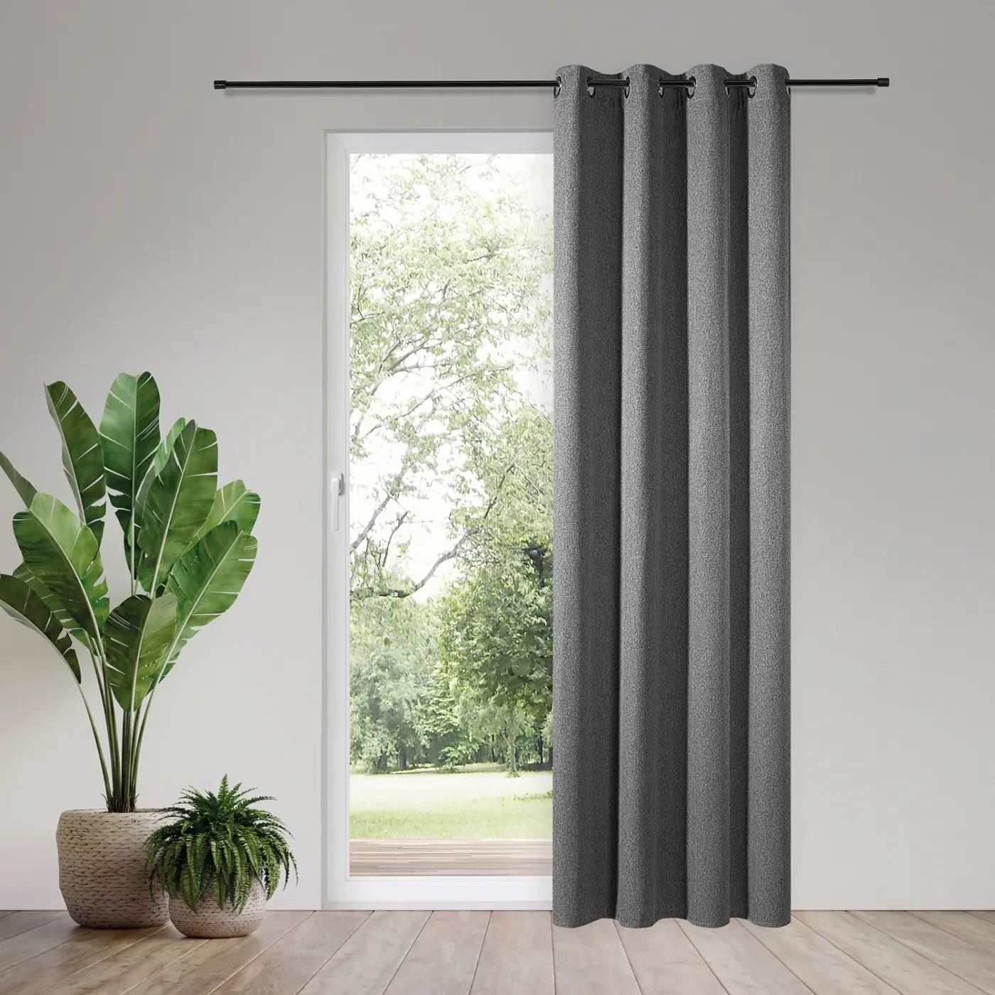Ösenschal 140 x 245 cm grau