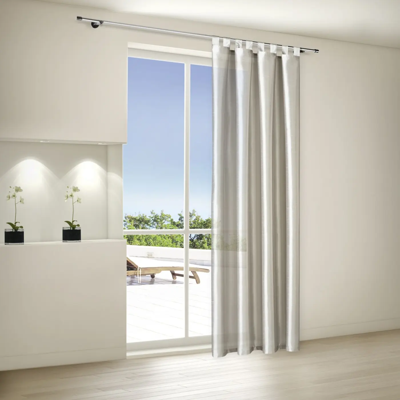 Schlaufenschal 140 x 235 cm silber Schlaufenschal 140 x 235 cm silber