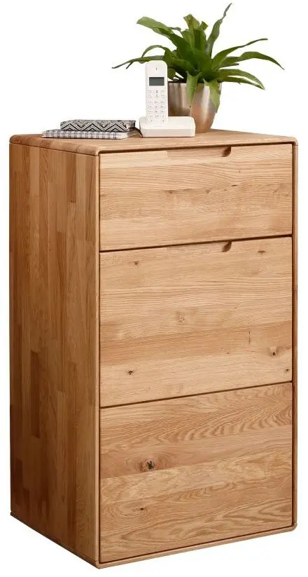 Kommode KM-0663 Wildeiche massiv 3 Schubkästen